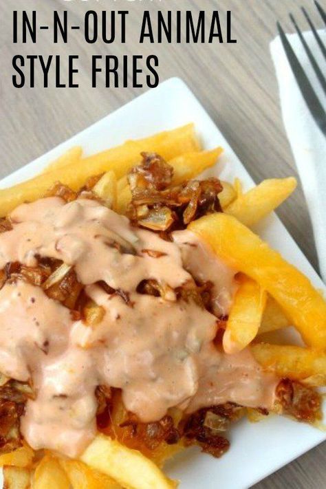 Animal Style Fries In-N-Out Burger Copycat | Six Sisters' Stuff Where are my fast food lovers at? These Copycat Animal Style Fries from In-N-Out Burger, are better than the real deal. They are so easy to make, and we will even share our secret ingredient with you. #frenchfries #copycatrecipes Animal Style Fries, In And Out Burger, In N Out Burger, Six Sisters Stuff, In-n-out Burger, In N Out, Copykat Recipes, Copycat Restaurant Recipes, Fries Recipe