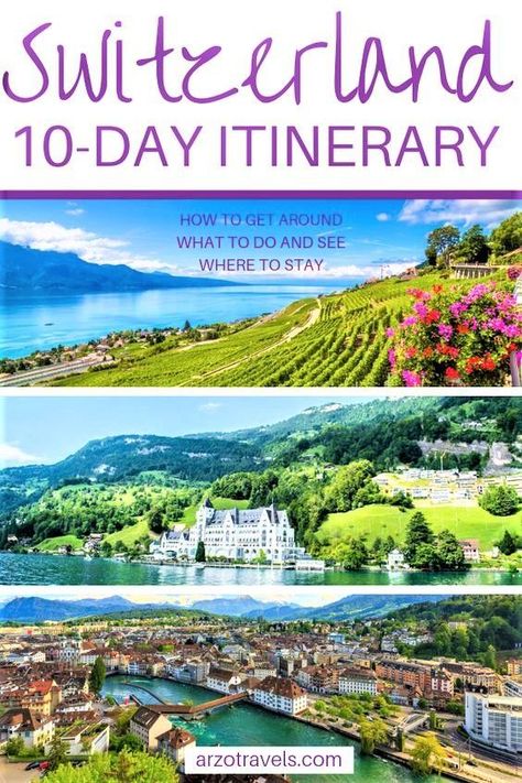 Switzerland is my favorite destination - and once you visit you will find out why it is so amazing. 10 days is surely not enough for this beautiful country but with this 10-day Switzerland itinerary, you can see the best the country has to offer. Where to go and what to do - where to stay and more important Switzerland travel tips for your Switzerland vacation. I Best Switzerland Itinerary |10 days in Switzerland #inlovewithswitzerland Switzerland Places To Visit, Switzerland Itinerary, Switzerland Vacation, Swiss Travel, Visit Switzerland, Switzerland Travel, Destination Voyage, Europe Travel Guide, Europe Travel Destinations