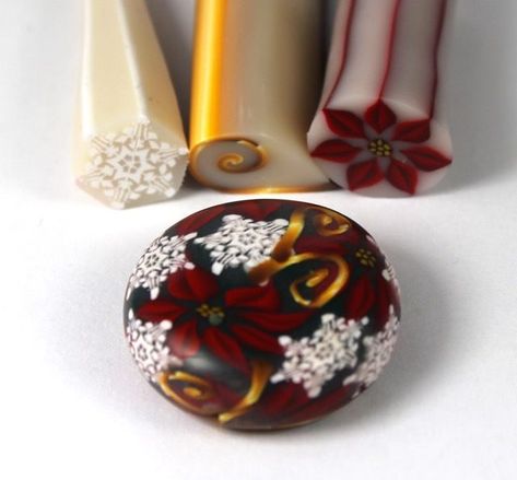 Polymer Clay Poinsettia Cane | Polymer Clay Workshop | Bloglovin’ Polymer Clay Workshop, Polymer Clay Poinsettia, Clay Poinsettia, Diy Jewelry For Beginners, Paper Flower Video, Cane Polymer Clay, Clay Workshop, Polymer Canes, Clay Christmas Decorations