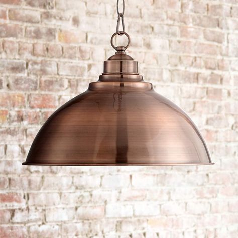 Copper Dome Pendant Light, Swag Pendant Light, Wide Pendant Light, Chandelier Farmhouse, Rustic Table Lamps, Rustic Light, Swag Lamp, Industrial Style Lighting, Dome Pendant Lighting