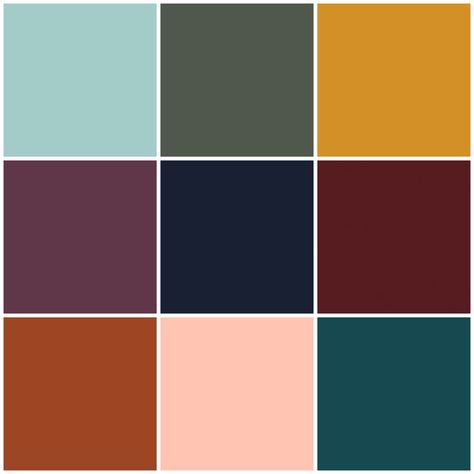 Mint, Thyme, Mustard, Raisin, Navy, Ox Blood, Rust, Peach, Dark Teal What Colors Go With Dark Teal, Rust And Teal Outfit, Maroon And Teal Color Scheme, Teal And Maroon Color Palette, Navy And Rust Color Palette, Dark Teal Palette, Dark Teal Color Palette, Dark Teal Interior, Dark Teal Bedroom