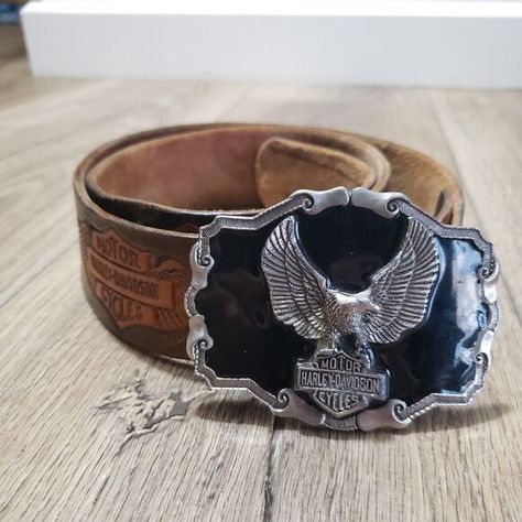 2003 HARLEY-DAVIDSON MOTORCYCLES Belt Buckle And Harley Leather Belt 34-40" Harley Davidson Motorcycles, Belt Buckle, Leather Belt, Belt Buckles, Harley Davidson, Motorcycles, Buckle, Leather, Fashion Trends