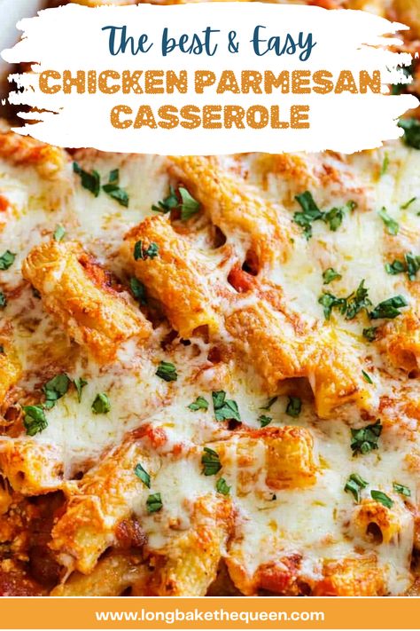 Whip up this easy Chicken Parmesan Casserole for a comforting meal that's sure to please. Crispy chicken, tangy marinara, and layers of melty cheese make it irresistible. Perfect for any night of the week, it's a hearty dish that brings smiles to the dinner table. Simple ingredients, full of flavor, and ready in no time. Love cozy, delicious dinners? Pin this recipe and make your family's next favorite meal tonight! Healthy Chicken Parm Casserole, Best Parmesan Chicken Recipe, Chicken Parmesan Casserole Crockpot, Chicken Parmesan Casserole Easy, Easy Chicken Parm Casserole, Chicken Parm Bake Casseroles, Chicken Tenderloin Casserole Recipes, Chicken Parmagania, Rotisserie Chicken Parmesan Casserole