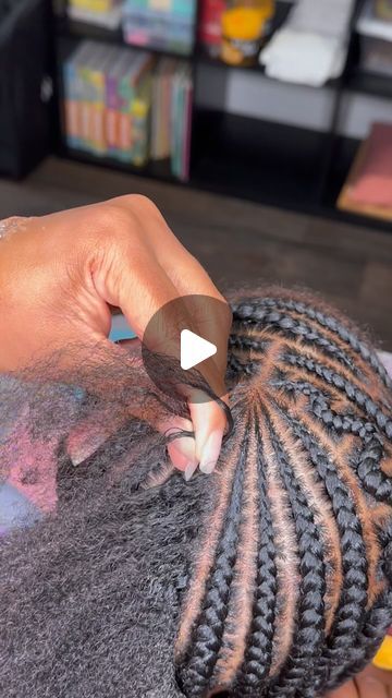 Ghana Braids Cornrows Straight Back, Diy Cornrow Hairstyles, How To Feed Hair Into Cornrows, Feeding Cornrows Braids, Kids Protective Hairstyles Black, Corn Row Braids Tutorial, Adding Hair To Cornrows, Simple Cornrow Ideas Natural Hair, Protective Cornrows For Natural Hair