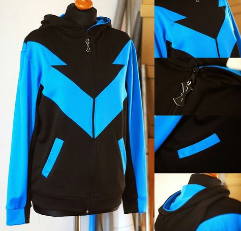 Nightwing jacket Superhero Hoodies, Nightwing Costumes, Justice League Wonder Woman, Geek Clothes, Superhero Cosplay, Sweater Fits, Young Justice, Nightwing, Fall Winter Outfits