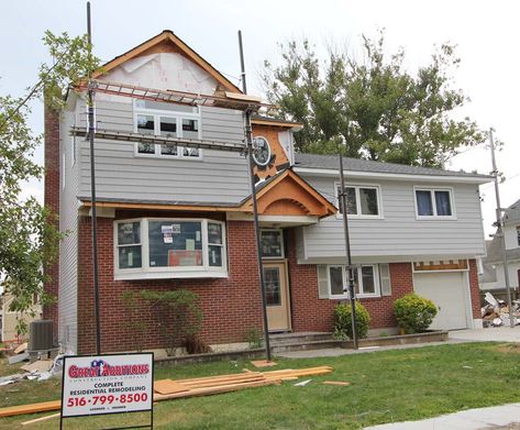 Second Floor Addition on Split-Level House - Baldwin, NY Split Level Addition Ideas, Split Foyer House, Split Level Addition, Second Floor Addition, Split Level Remodel, Split Foyer, Home Exterior Makeover, Split Level House, Queen Room