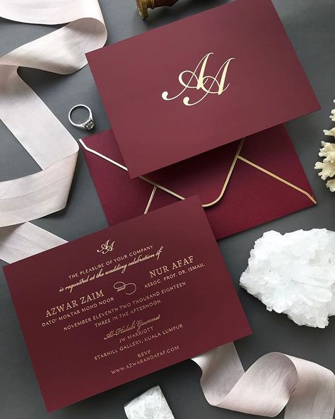 Burgundy Invitations, Simple Wedding Cards, Monogram Invitation, Sf Wedding, Simple Henna Tattoo, Monogram Wedding Invitations, Get Lucky, Wedding Venue Decorations, Jw Marriott