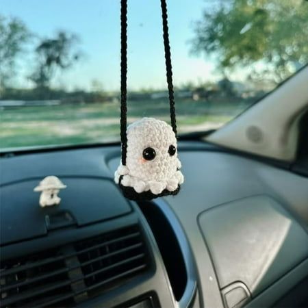 Crochet Car Accessories Handmade Cute Small Pendant Car Accessories Halloween Car Rear View Ornament Car Accessories Interior Aesthetic Features: CHARMING AND FUN DESIGN ----- You drive, he swings! This adorable swinging is a delightful accessory that a of whimsy to your car's interior. The swings as you drive, bringing a playful and charm to your rearview . CUSTOMIZABLE SEASONAL FEEL ----- The swing can be customized with your choice of colors, allowing you to the to different seasons or person Halloween Car Hanger, Crochet Halloween Car Hanger, Crochet Patterns For Car, Crochet Car Ornament Free Pattern, Things For Cars Ideas, Crochet Things For Your Car, Fall Crochet Accessories, Crochet Rear View Mirror Accessories, Cool Car Stuff