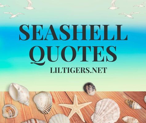 Quotes About Sea Shells, Sea Shell Sayings, Shell Quotes Seashells Sayings, Quotes About Seashells, Seashell Quotes Inspirational, She Sells Seashells By The Seashore, Sea Sayings Quotes, Seashell Poems, Seashell Sayings