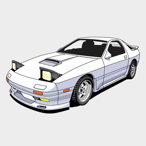 Rx7 Drawing Easy, Honda Nsx Drawing, Rx7 Sketch, Miata Drawing, Rx7 Fc, Miata Car, Car Drawing Easy, Easy Christmas Drawings, Barbie Swan Lake