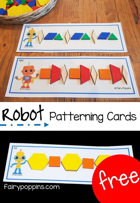 Free patterning mats to use with pattern blocks. Great for preschool and kindergarten math centers. #fairypoppins #fairypoppinsresources Student Choice Centers Kindergarten, Rotation Charts For Centers, Station Ideas For Kindergarten, Free Kindergarten Centers, Montesorri Shelves, Pattern For Preschool, Centers Organization, Fairy Poppins, Centers Preschool