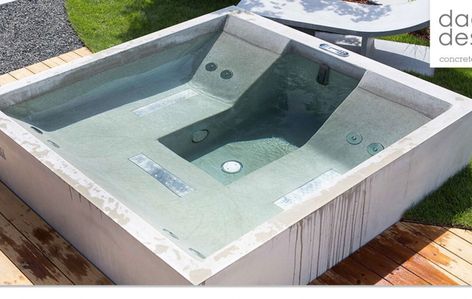 dade HOTSTONE CONCRETE POOL by dade-design | Archello Concrete Kitchens, Hot Tub Landscaping, Indoor Jacuzzi, Hot Tub Designs, Dream Backyard Pool, Hot Tub Backyard, Mini Pool, Concrete Sink, Concrete Pool