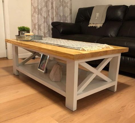 White Coffee Table, X Coffee Table, Coffee Table White, White Coffee, Storage Bench, Entryway, Woodworking, Coffee Table, Coffee