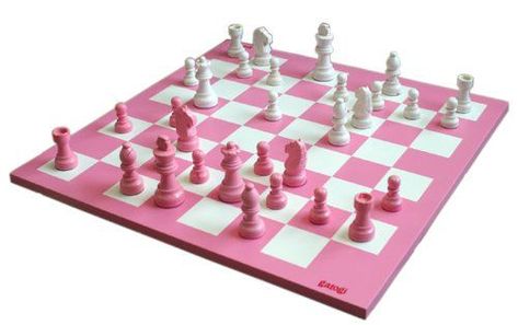 Patricia 14" Wooden Chess Game Set - Pink and White Board and Pieces - Listing price: $39.99 Now: $34.95 Tout Rose, Chess Table, Glitter Rosa, I Believe In Pink, Chess Sets, Set Table, Pink Life, Set Decor, Wooden Chess