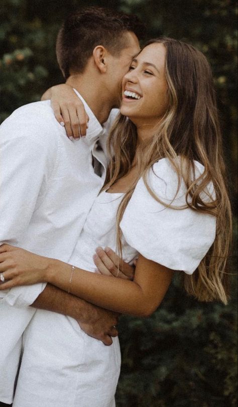 White Dresses Engagement Photos, Posed Engagement Photos, White Dresses For Engagement Pictures, Engagement Photos Richmond Va, Engagement Photo Hair Ideas, All White Engagement Photos, Engagement Photos 2023, Engagement Photo Outfit Inspiration, Light Airy Engagement Photos