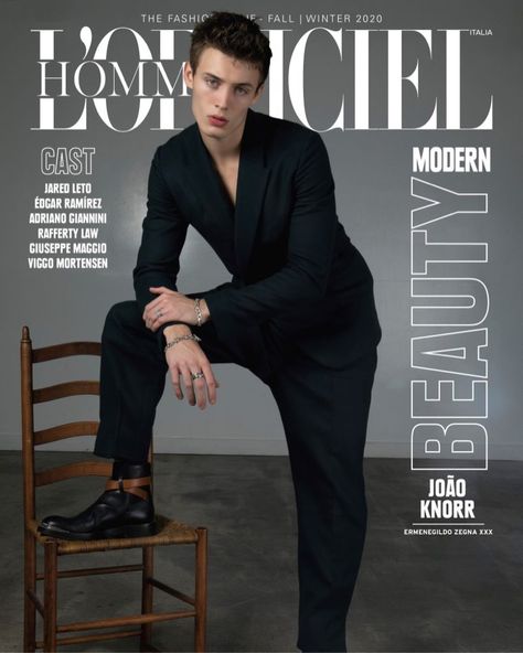 João Knorr 2020 L’Officiel Hommes Italia Fashion Editorial Joao Knorr, Portrait Male, Magazine Ideas, Brazilian Model, Viggo Mortensen, Checked Suit, Male Magazine, Cover Story, Male Poses