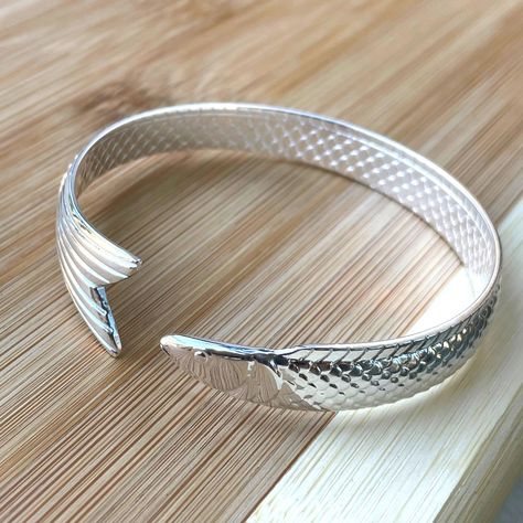 Koi Fish Bracelet, Fishes Swimming, Fish Bracelet, Cuff Bracelet Silver, Fishing Bracelet, Comfortable Life, Open Cuff Bracelet, Silver Fish, Silver Jewels