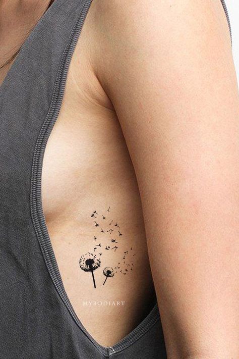 Cool Birds Tattoo Ideas for Female – Small Temporary Tats – www.MyBodiArt.com Dandelion Flower Tattoo, Birds Tattoo Ideas, Dandelion Bird Tattoos, Tattoo Ideas Female Unique, Tattoo Ideas For Female, Dandelion Tattoo Design, Classy Tattoos For Women, W Tattoo, Blowing Dandelion