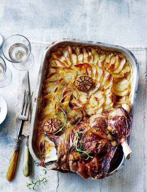 Slow-roasted shoulder of lamb and potatoes Lamb And Potatoes, Lamb With Potatoes, Slow Roasted Lamb Shoulder, Lamb Shoulder Roast, Minced Beef Recipes, Slow Roast Lamb, Goat Recipes, Roast Lamb, Lamb Shoulder