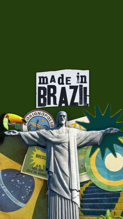 Brazil Travel Poster, Brazil Graphic Design, Brazilian Funk Aesthetic, Brasil Aesthetic Art, Brazil Background, Brazil Wallpaper, Brazil Core, Teen Ministry, Bourbon Brands