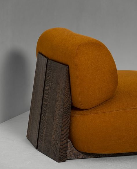 furniture // Studio Sebastian Herkner Minimal Lounge, Furniture Studio, Sebastian Herkner, Furniture Design Chair, Sofa Chairs, Lounge Armchair, Armchair Furniture, Wood Detail, News Studio