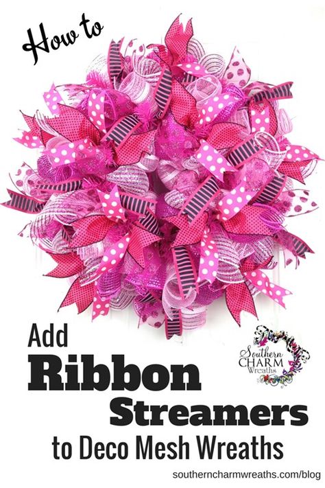 How to Add Ribbon Streamers to Deco Mesh Wreaths by SouthernCharmWreaths.com/blog Couronne Diy, Spring Deco Mesh Wreaths, Deco Mesh Crafts, Ribbon Streamers, Mesh Ribbon Wreaths, Deco Mesh Wreaths Tutorials, Deco Mesh Wreaths Diy, Mesh Wreath Tutorial, Mesh Wreath Diy