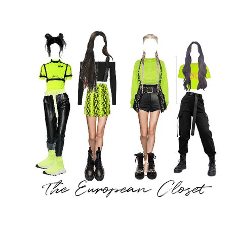 Instagram: theeuropeancloset Pinterest: theeuropeancloset URSTYLE: europeancloset Aesthetic Neon Outfits, Neon Outfit Ideas, Neon Green Outfits, European Closet, Neon Outfits, Fashion Attire, Green Outfit, Cropped T Shirt, Kpop Fashion Outfits