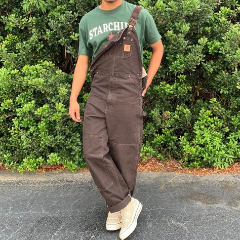 Baggy Overalls Outfit Men, Denim Overalls Outfit Men, Overalls Men Outfits, Brown Overalls Outfits Men, Mens Overalls Outfits Street Styles, Men’s Overalls, Men’s Overalls Outfit, Men Overalls Outfits, Mens Overalls Outfits