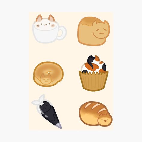 Get my art printed on awesome products. Support me at Redbubble #RBandME: https://www.redbubble.com/i/photographic-print/Cute-Cat-Bakery-by-Nabibibi/55228081.6Q0TX?asc=u Cat Bakery, Picnic Birthday, Cat Treats, Cafe Interior, Create Image, Professional Photo, Stranger Things, Cute Cat, Art Ideas