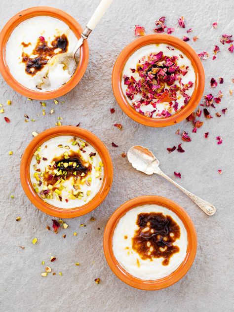 Turkish Rice Pudding Recipe, Turkish Rice, Turkish Recipe, Green Salad Dressing, Rice Desserts, Bulgur Salad, Rice Pudding Recipe, Delicious Rice, Dessert Places