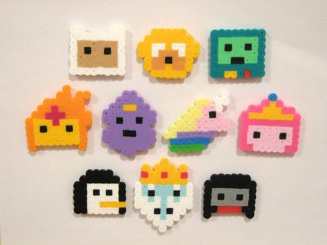 Adventure Time Bmo Perler Beads, Cartoon Perler Beads, Adventure Time Finn And Jake, Perler Beads Ideas, Hama Art, Finn And Jake, Finn Jake, Pokemon Perler Beads, School Locker