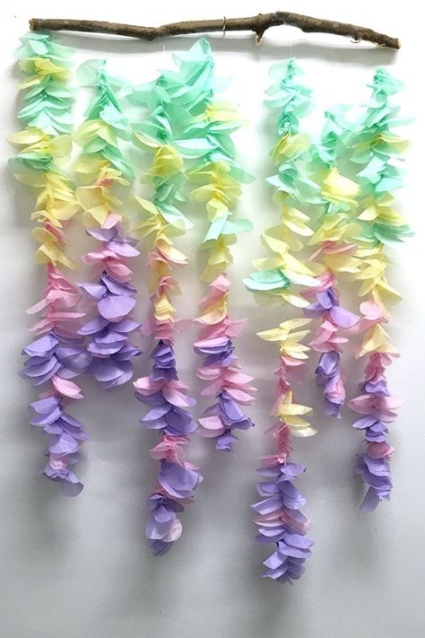 Tissue Paper Flower Garland Tissue Paper Flower Garland, Paper Flower Garland, Flower Garland Diy, Tissue Paper Decorations, Tissue Paper Art, Tissue Paper Flowers Diy, Paper Flower Garlands, Tissue Paper Crafts, Easy Paper Flowers