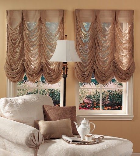 Austrian Shade Cortinas Country, French Country Curtains, Balloon Shades, Classic Fireplace, Window Curtains Bedroom, French Curtains, Drapery Designs, Ikea Curtains, Window Treatments Bedroom