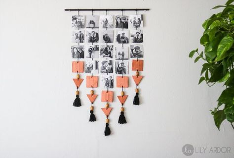 Don't you just love a good DIY? Diy Photo Wall, Photo Wall Hanging, Diy Wand, Diy Photo Frames, Wall Hanging Diy, Hanging Photos, Diy Hanging, Holiday Pictures, Décor Diy