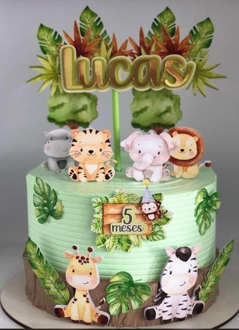 Safari Baby Shower Boy, Bolo Fake, Safari Birthday, Theme Cake, Birthday Themes, Safari Baby, Safari Baby Shower, Themed Cakes, Bday Party