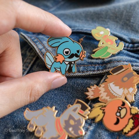 Gentlemon Enamel Pins – Geoffrey Siu Art Pokemon Felt Ornaments, Splatoon Merch, Otaku Fashion, Simple Sign Language, Like Pokemon, Pokemon Merchandise, Video Game Shop, Animal Puns, Pokemon Pins