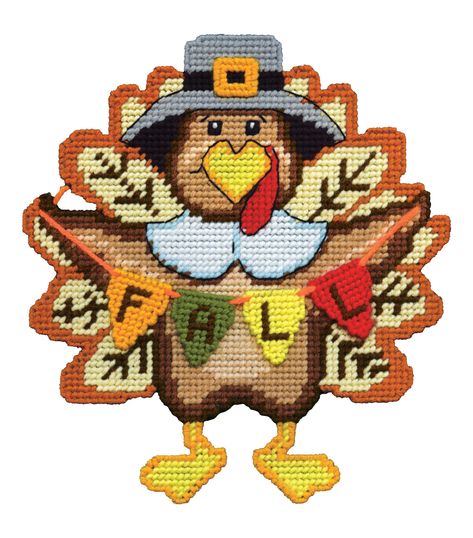 Turkey Plastic Canvas Wall Hanging Plastic Canvas Thanksgiving Patterns, Plastic Canvas Wall Hanging, Tl Yarn Crafts, Thanksgiving Crafts Diy, Wall Hanging Pattern, Afghans Crochet, Latch Hook Rug Kits, Mary Maxim, Canvas Wall Hanging