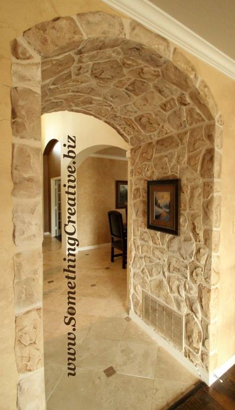 Castle House Interior, Tudor Decor, Stone Doorway, Stone Archway, Faux Stone Walls, Arch Doorway, Something Creative, Stone Arch, Wall Trim