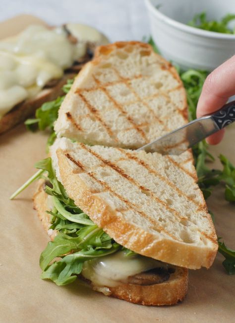 Mushroom Swiss Sandwich Melts with Arugula by Alison's Allspice Sandwich Recipes With Arugula, Sandwich Arugula, Mushroom Swiss Sandwich, Poolside Sandwiches, Pesto Mushroom Sandwich, Mushroom Melt Sandwich, Winter Lunches, Winter Sandwiches, Recipes For The Week