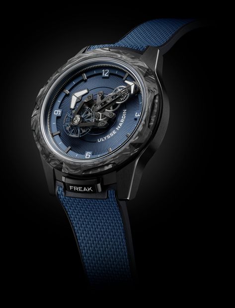 Debuting at WatchTime New York 2024: Ulysse Nardin Freak One Navy Blue | WatchTime - USA's No.1 Watch Magazine Timer Watch, Marine Chronometer, Laurent Ferrier, Louis Moinet, Geneva Watch, Tourbillon Watch, Titanium Watches, Ceramic Watch, Deep Indigo