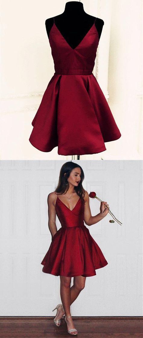 Burgundy Homecoming Dresses, Cocktail Bridesmaid Dresses, Party Dress Classy, Semi Dresses, Short Satin, Cheap Homecoming Dresses, Formal Dresses Short, Short Homecoming Dress, Grad Dresses