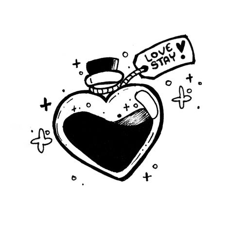 PLÁGIO É CRIME Love Potion Tattoo, Emo Tattoos, Tattoo Lettering Design, Bottle Tattoo, Drawing Stars, Coffee Tattoos, Adobe Illustrator Graphic Design, Art Sketches Doodles, Flash Tattoo Designs