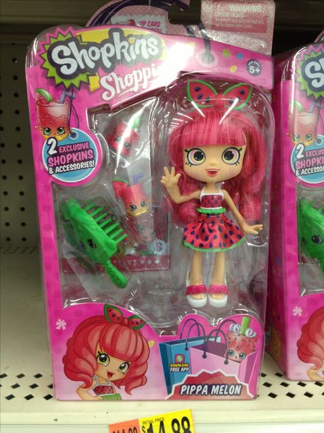 Shopkins Pippa Melon Shoppies Doll. Shopkins Dolls, Shopkins Checklist, Shop Kins, Rare Shopkins, Shopkins Doll, Shopkin Dolls, Shopkins Shoppies Dolls, Shoppies Dolls, Shopkins Happy Places Disney