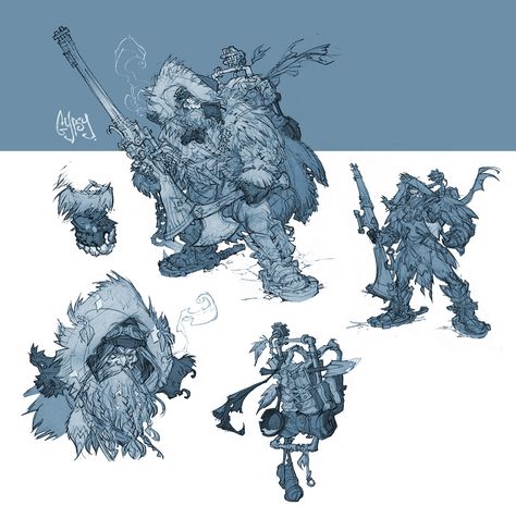 Gypsy trapper by Paul Richards Trapper Character Design, Paul Richards Concept Art, Mountain Tribe Concept Art, Arctic Concept Art, Kena Bridge Of Spirits Concept Art, Paul Richards, Character Game, Design Comics, True North