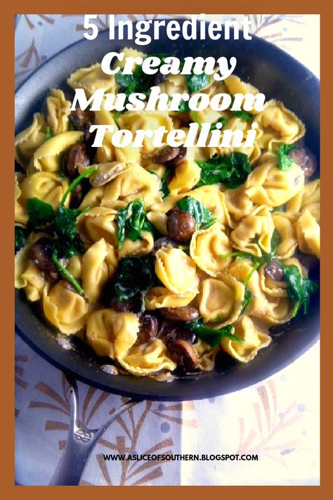 Tortellini Alfredo, Spinach Tortellini, Chicken Tortellini, Cheese Tortellini, Creamy Mushrooms, Pasta Dinner Recipes, Spinach Stuffed Mushrooms, Quick Weeknight Meals, Yummy Eats