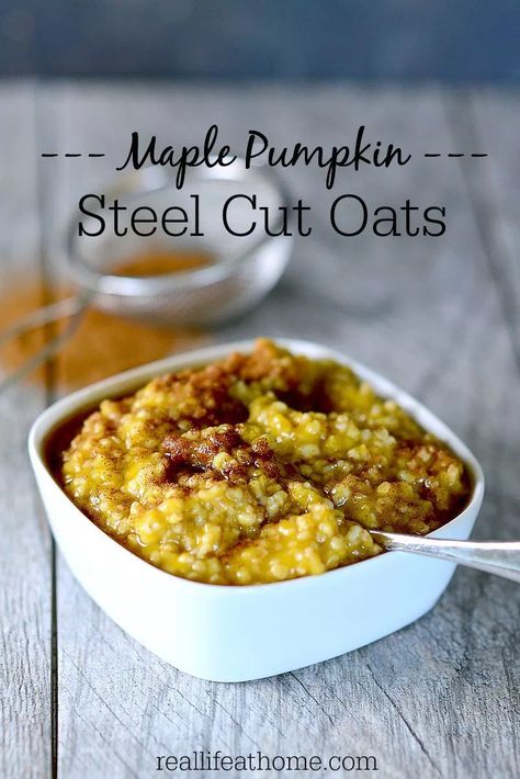 Maple Pumpkin Steel Cut Oats - this warm, comforting oatmeal is the perfect fall breakfast! Pumpkin Steel Cut Oats, Steel Cut Oats Recipe, Steel Cut Oatmeal, Maple Pumpkin, Steel Cut Oats, Oats Recipe, Fall Breakfast, Delicious Breakfast Recipes, Oats Recipes