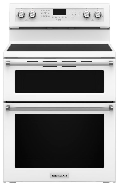 Shop KitchenAid 6.7 Cu. Ft. Self-Cleaning Freestanding Double Oven Electric Convection Range White at Best Buy. Find low everyday prices and buy online for delivery or in-store pick-up. Price Match Guarantee. Cottage With Dormers, Creamy Cabinets, Double Oven Electric Range, Freestanding Double Oven, Gas Range Double Oven, Double Oven Range, Convection Range, Range Cookers, Convection Cooking