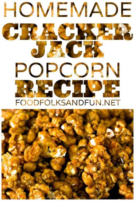 Cracker Jack Recipe – a Homemade Copycat! Cracker Jack Popcorn Recipe, Cracker Jack Popcorn, Butter Toffee Popcorn Recipe, Toffee Popcorn Recipe, Popcorn Recipes Easy, Toffee Popcorn, Popcorn Recipe, Homemade Crackers, Cracker Jack