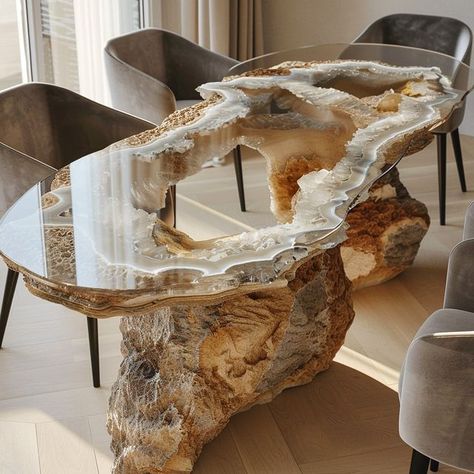 Geode Table, Epoxy Countertops, Afrocentric Decor, Architectural Ideas, Wonderland Artwork, Unique Dining Tables, Latest Living Room Designs, Marble Furniture, Concrete Lamp