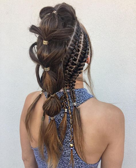 Girly Hairstyles, Bubble Braid, Bobby Pin Hairstyles, Bubble Braids, Gangsta Style, Viking Hair, Hair Scarf Styles, Mohawk Hairstyles, Dance Hairstyles